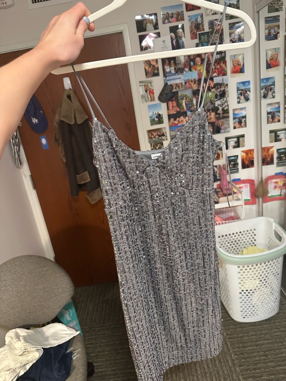 Urban social silver sequin mini dress